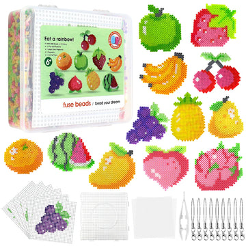 Homgaty 5000 Bügelperlen Tiere Set, Steckperlen 5 mm Perlen mit Steckplatte, 15 Muster, Bügelpapier, Anhänger und Zubehör zum Basteln Handwerk für Kinder Geschenk