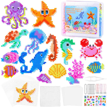 Homgaty 4200 Easter Perler Beads, Easter Perler Bead Set for Kids' Easter Crafts with Easter Perler Bead Boards, Peg Bead Set in Organizer Box for Easter Decoration DIY and Kids' Gift (5mm)